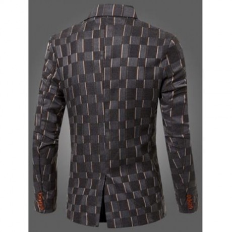 NEW LOOK NOTCHED LAPEL COLLAR DOUBLE BREASTED STRIPED BLAZER FOR MEN (BLACK)