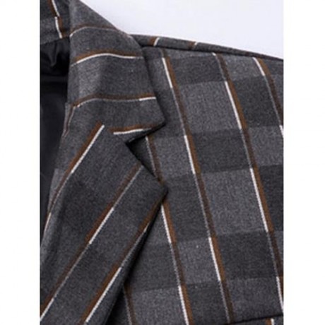 NEW LOOK NOTCHED LAPEL COLLAR DOUBLE BREASTED STRIPED BLAZER FOR MEN (BLACK)