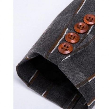 NEW LOOK NOTCHED LAPEL COLLAR DOUBLE BREASTED STRIPED BLAZER FOR MEN (BLACK)