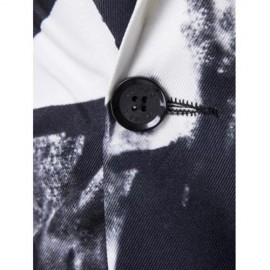LAPEL WASH PAINTING ONE BUTTON BLAZER (WHITE)
