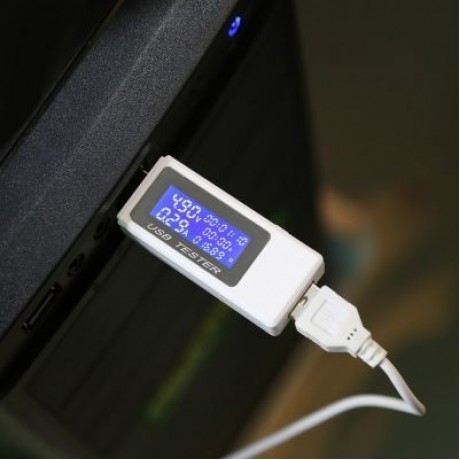 KW - 1705A USB Charging Detector Voltage Current Tester (WHITE)