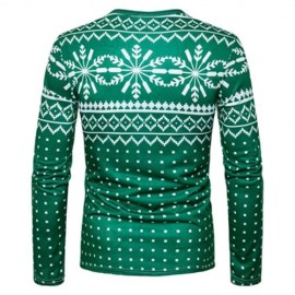 CREW NECK CHRISTMAS SNOWFLAKE CARTOON PRINT UGLY T-SHIRT (COLORMIX)