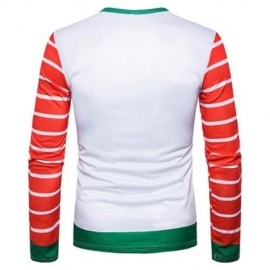 CREW NECK CHRISTMAS CARTOON FIGURE PRINT UGLY T-SHIRT (COLORMIX)