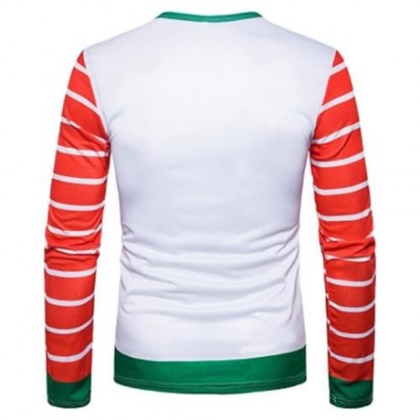 CREW NECK CHRISTMAS CARTOON FIGURE PRINT UGLY T-SHIRT (COLORMIX)