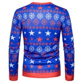 V NECK CHRISTMAS SANTA STARS PRINT UGLY T-SHIRT (COLORMIX)