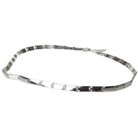 CHIC PIN BUCKLE RECTANGLE SHAPE ALLOY BELT FOR WOMEN (SILVER)