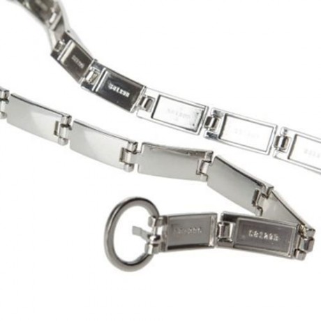 CHIC PIN BUCKLE RECTANGLE SHAPE ALLOY BELT FOR WOMEN (SILVER)