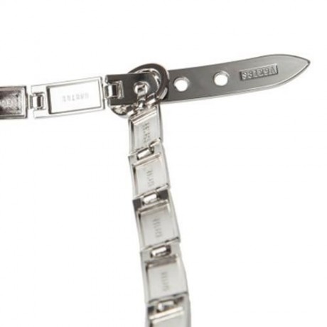 CHIC PIN BUCKLE RECTANGLE SHAPE ALLOY BELT FOR WOMEN (SILVER)