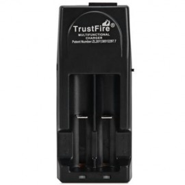 TRUSTFIRE TR-001 TWO SLOTS LITHIUM BATTERY CHARGER WITH TWO INPUT PORTS (BLACK)
