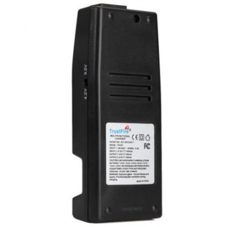 TRUSTFIRE TR-001 TWO SLOTS LITHIUM BATTERY CHARGER WITH TWO INPUT PORTS (BLACK)