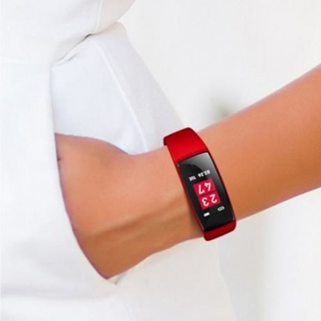 V10 BLUETOOTH 4.0 HEART RATE FATIGUE MEASURE SMART WRISTBAND  (RED)