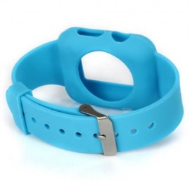 42MM SOLID COLOR SILICONE MATERIAL WATCHBAND WITH BUCKLE CLASP FOR APPLE WATCH (BLUE)