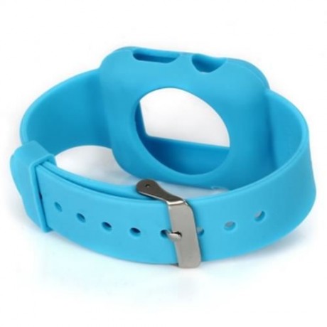 42MM SOLID COLOR SILICONE MATERIAL WATCHBAND WITH BUCKLE CLASP FOR APPLE WATCH (BLUE)