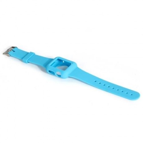 42MM SOLID COLOR SILICONE MATERIAL WATCHBAND WITH BUCKLE CLASP FOR APPLE WATCH (BLUE)