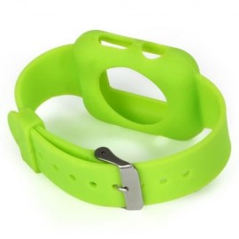 42MM SOLID COLOR SILICONE MATERIAL WATCHBAND WITH BUCKLE CLASP FOR APPLE WATCH (GREEN)
