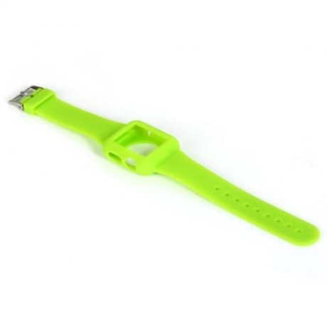 42MM SOLID COLOR SILICONE MATERIAL WATCHBAND WITH BUCKLE CLASP FOR APPLE WATCH (GREEN)