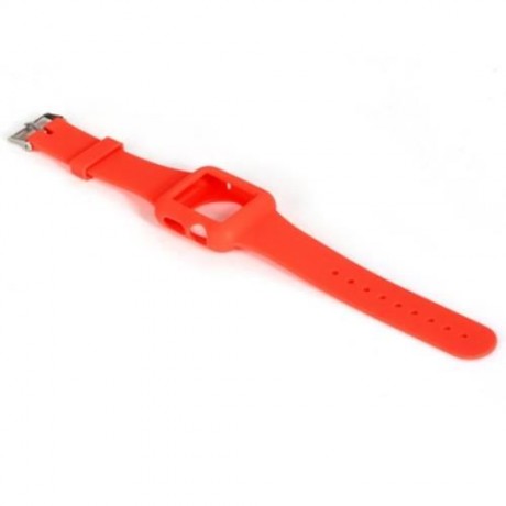 42MM SOLID COLOR SILICONE MATERIAL WATCHBAND WITH BUCKLE CLASP FOR APPLE WATCH (RED)