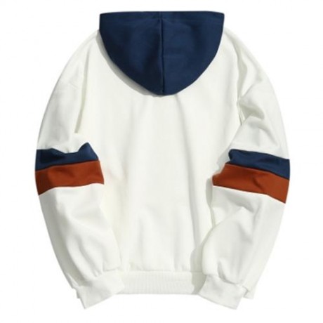COLOR BLOCK MENS HOODIE (WHITE)