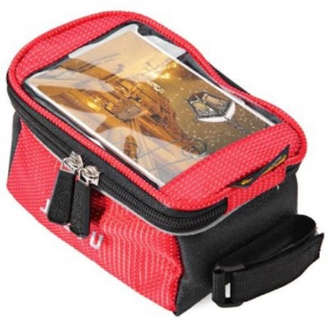JOYTU BICYCLE 5.5 INCH TOUCH SCREEN PHONE SADDLE BAG (RED)
