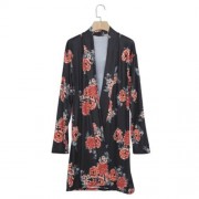 FEMALE AUTUMN THIN DIGITAL PRINTING FULL SLEEVE LONG CARDIGAN (FLOWER)