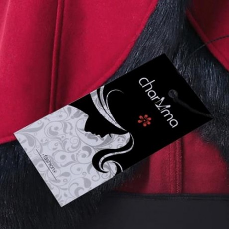 FAUX FUR PANEL LACE UP HOODED LONGLINE COAT (RED)
