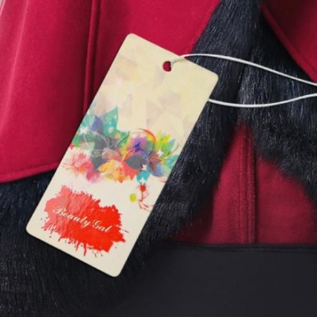 FAUX FUR PANEL LACE UP HOODED LONGLINE COAT (RED)