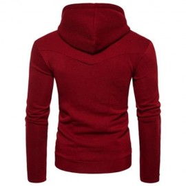 EDGING ZIPPER FLEECE PULLOVER HOODIE (RED)