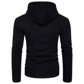 EDGING ZIPPER FLEECE PULLOVER HOODIE (BLACK)