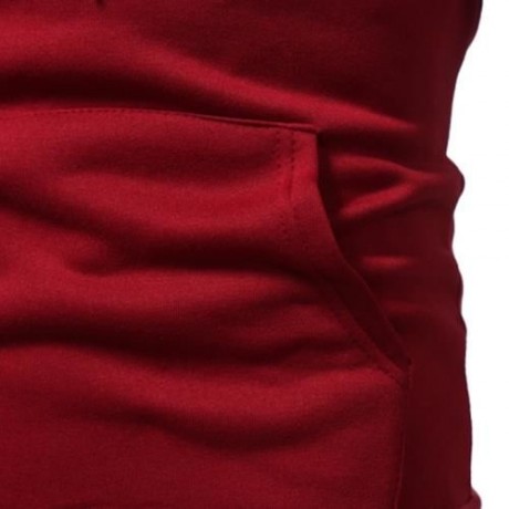 HOODED SNOW AND REINDEER PRINT FLEECE HOODIE (RED)