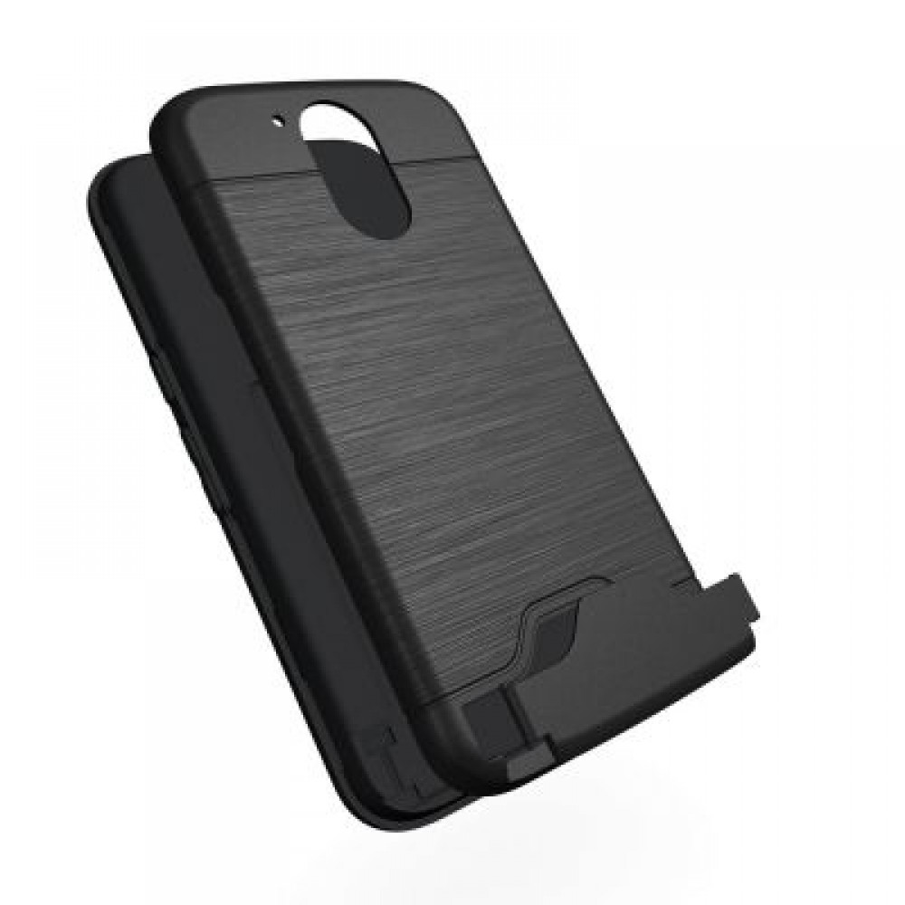 Shockproof Convenient One Card Slot Hard Back Case for Motorola Moto G4 Plus (BLACK)