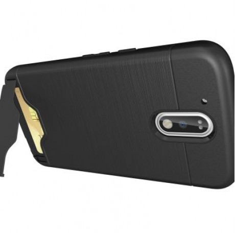 Shockproof Convenient One Card Slot Hard Back Case for Motorola Moto G4 Plus (BLACK)