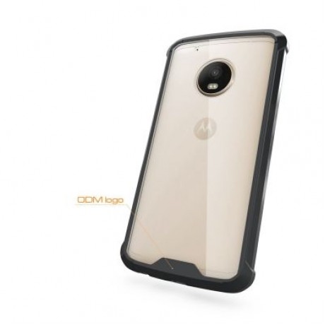 Transparent Surface Shockproof Back PC Case for Motorola Moto G5 Plus (BLACK)