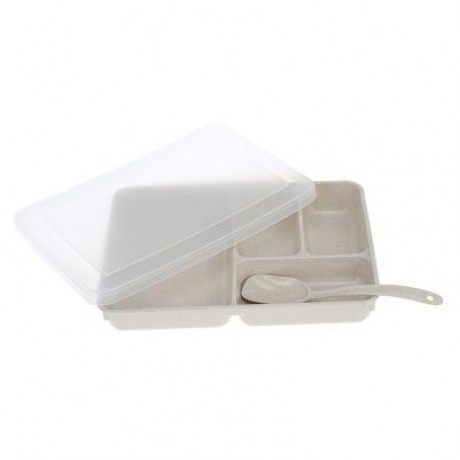 Portable Lunch Box Food Fruit Storage Sealed Container (BEIGE)