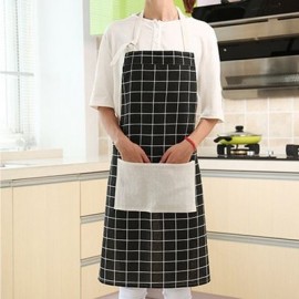 Kitchen Cotton Oil Proof Durable Comfortable Apron (BLACK)