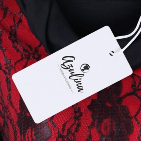 PLUS SIZE TWO TONE LACE TRIM ASYMMETRICAL TOP (RED WITH BLACK)