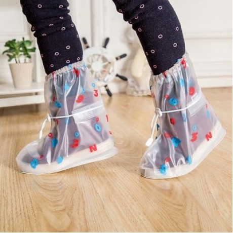 Waterproof Shoe Covers Digital Model for Kids (WHITE)