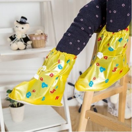 Waterproof Shoe Covers Digital Model for Kids (YELLOW)