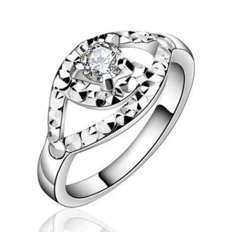 FASHIONABLE RHINSTONE HOLLOW OUT WOMEN'S RING (WHITE)