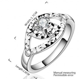 FASHIONABLE RHINSTONE HOLLOW OUT WOMEN'S RING (WHITE)