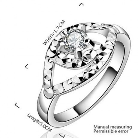 FASHIONABLE RHINSTONE HOLLOW OUT WOMEN'S RING (WHITE)