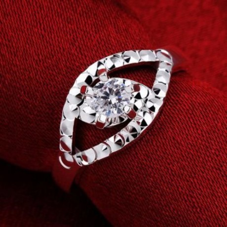 FASHIONABLE RHINSTONE HOLLOW OUT WOMEN'S RING (WHITE)