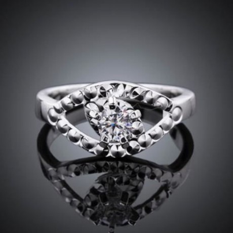 FASHIONABLE RHINSTONE HOLLOW OUT WOMEN'S RING (WHITE)
