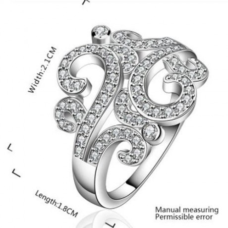 CLASSIC RHINESTONE HOLLOW OUT WOMEN'S RING (WHITE)