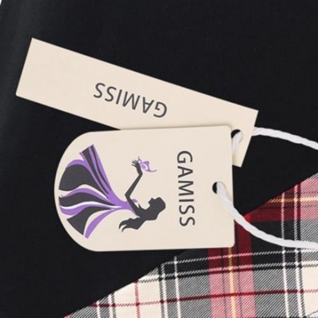 PLUS SIZE PLAID TRIM ASYMMETRICAL T-SHIRT (BLACK)