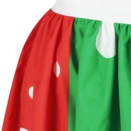 CHRISTMAS SNOWMAN TREE POLKA DOT PRINT SKIRT (COLORMIX)