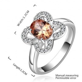 FRESH STYLE FLORAL RHINESTONE EMBELLISHED RING FOR WOMEN (COLORFUL)
