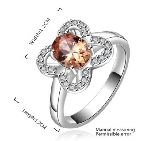 FRESH STYLE FLORAL RHINESTONE EMBELLISHED RING FOR WOMEN (COLORFUL)