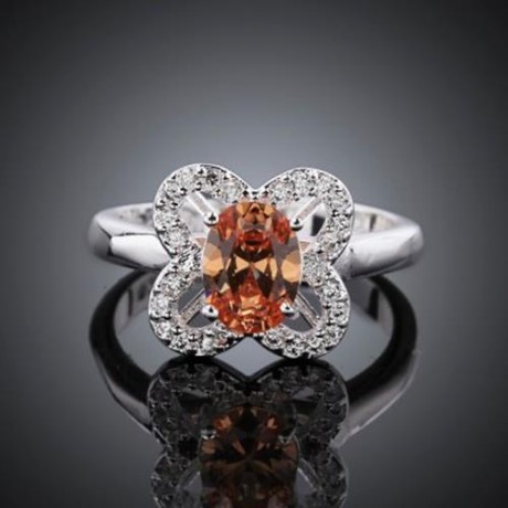 FRESH STYLE FLORAL RHINESTONE EMBELLISHED RING FOR WOMEN (COLORFUL)