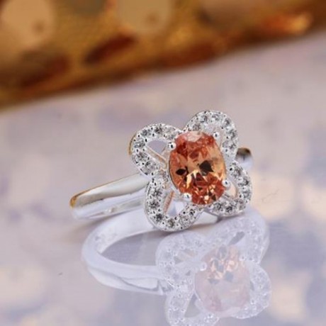 FRESH STYLE FLORAL RHINESTONE EMBELLISHED RING FOR WOMEN (COLORFUL)