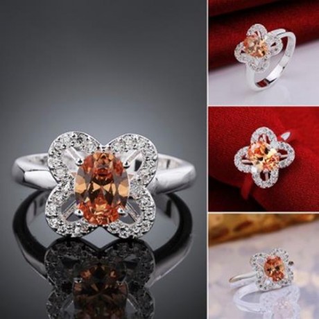 FRESH STYLE FLORAL RHINESTONE EMBELLISHED RING FOR WOMEN (COLORFUL)